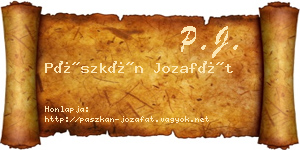 Pászkán Jozafát névjegykártya